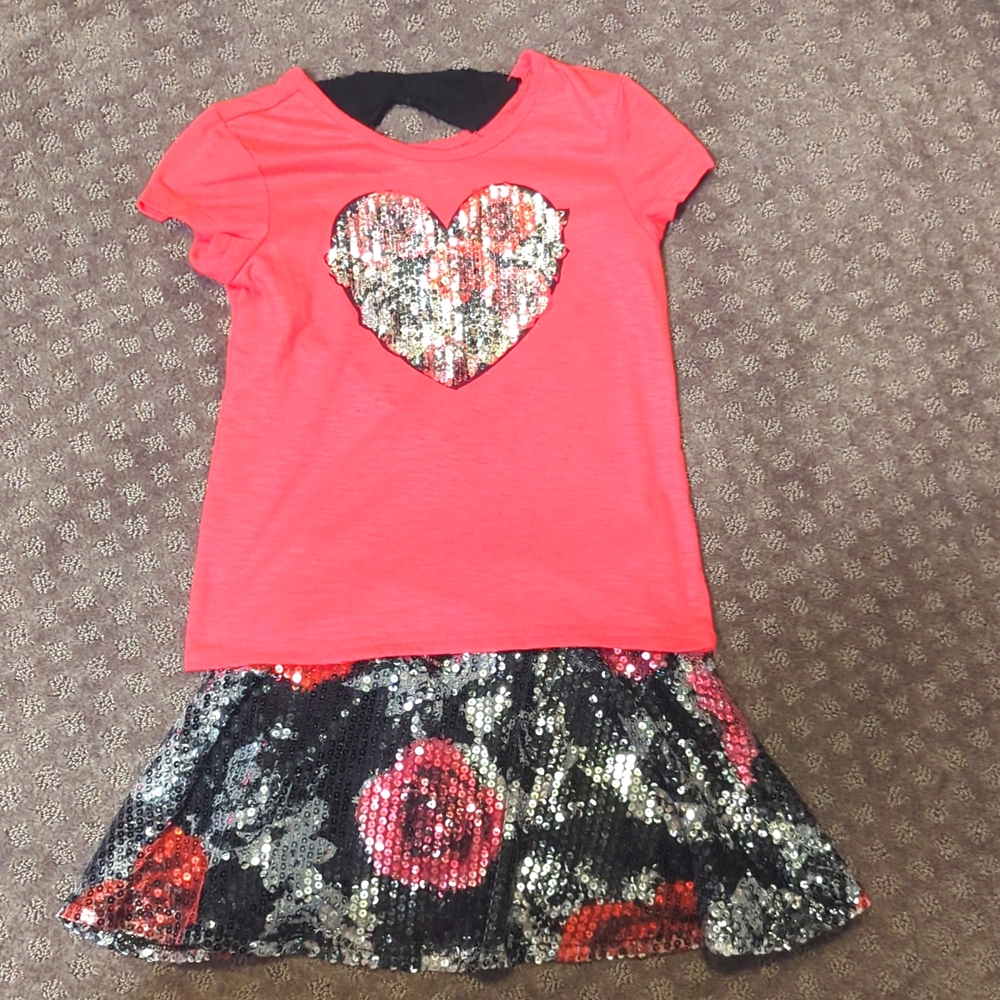 Justice Girls Matching Set - sequin top and skirt